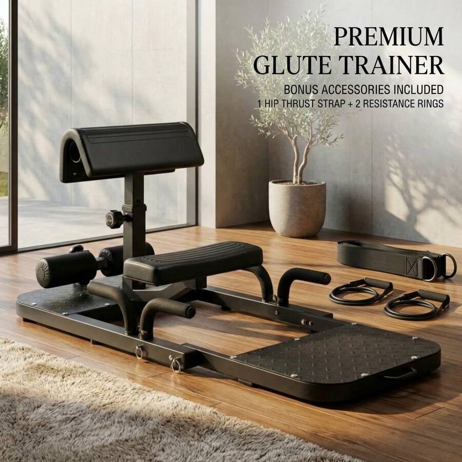 Home Gym Hip Thrust Machine - Allvendra Foldable Glute Trainer Machine, Adjustable