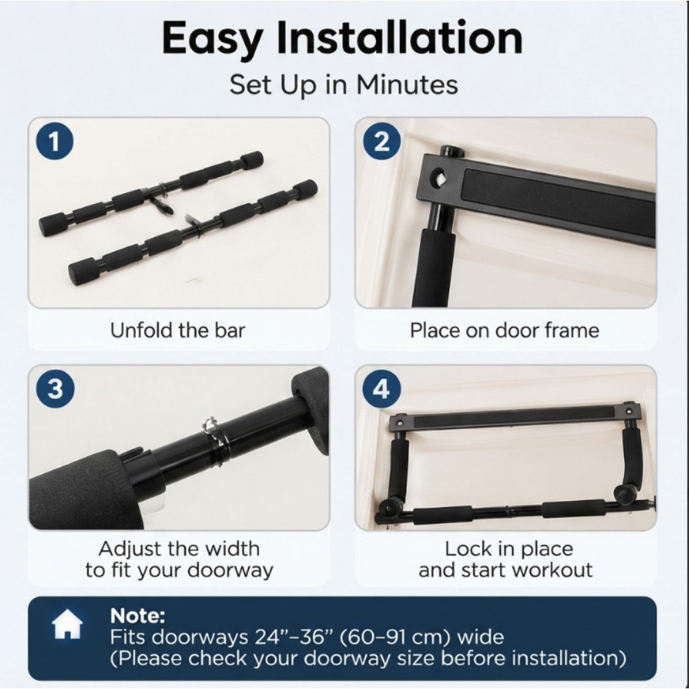 Doorway Pull Up Bar for Home G - Home Gym Upper Body Workout review and price