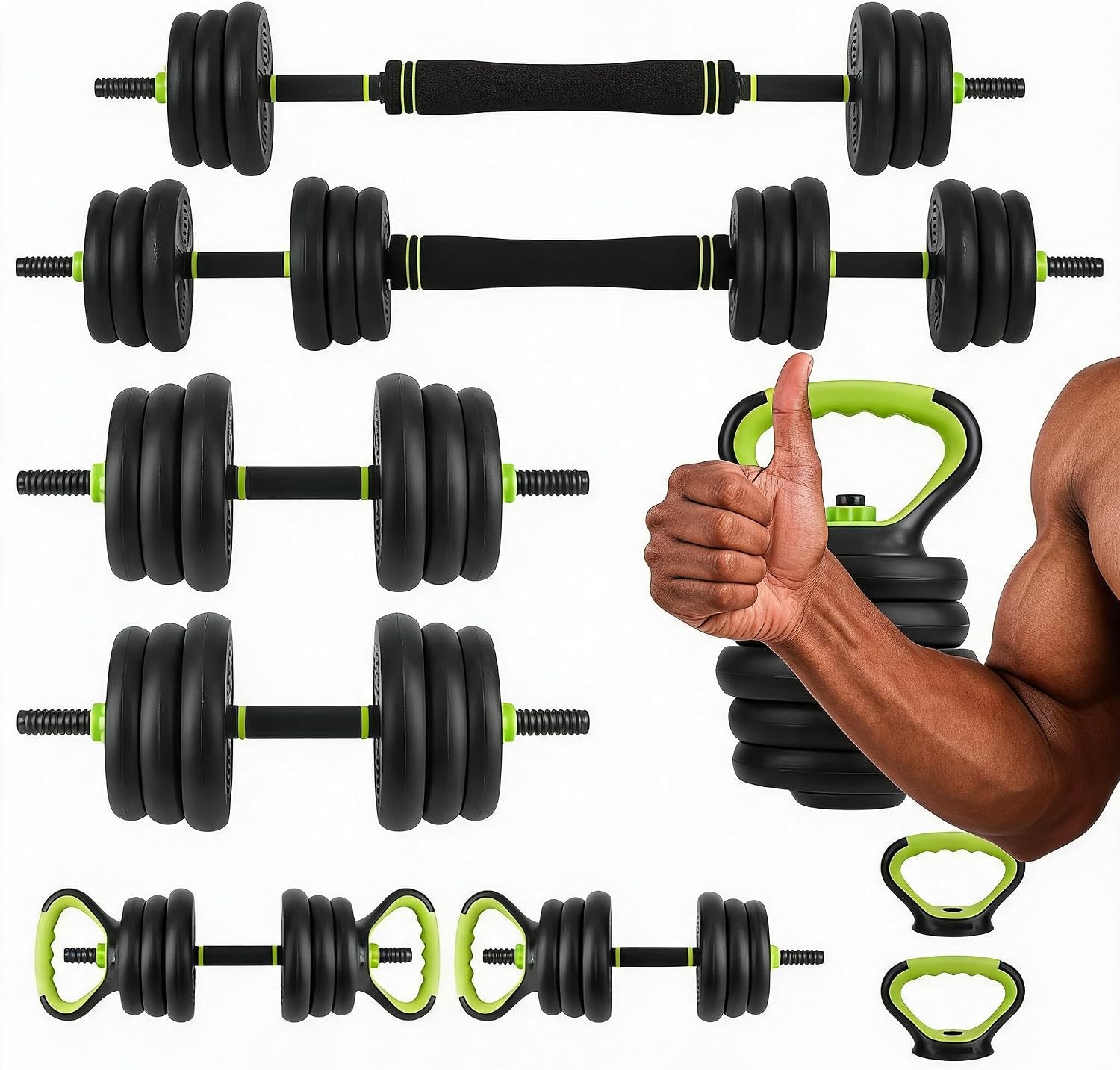 4 in 1 Adjustable Dumbbell Set - Home Gym Used review and price