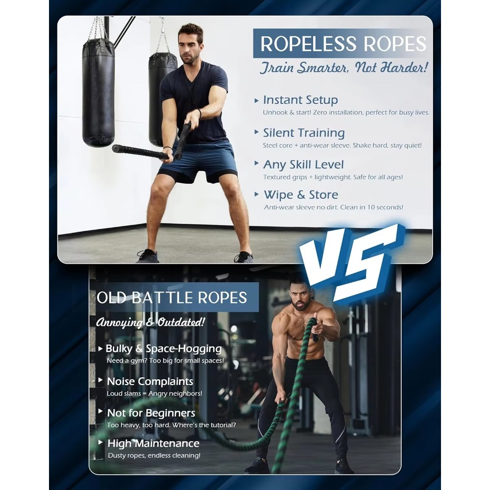 Ropeless Battle Ropes for Home - Home Gym Academy review and price