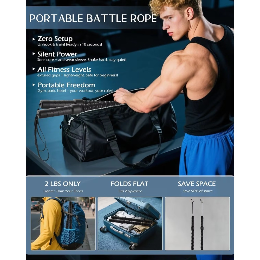 Ropeless Battle Ropes for Home - Home Gym Academy review and price