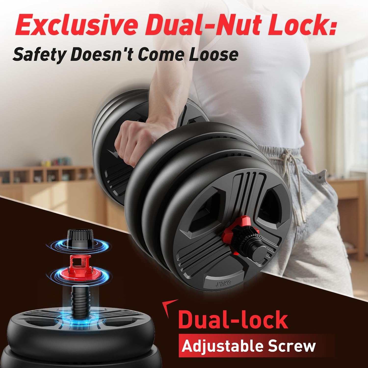 Adjustable dumbbell set,55lbs  - Home Gym Used review and price
